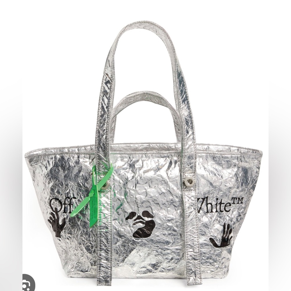 Off-White Small Commercial Metallic Bag
